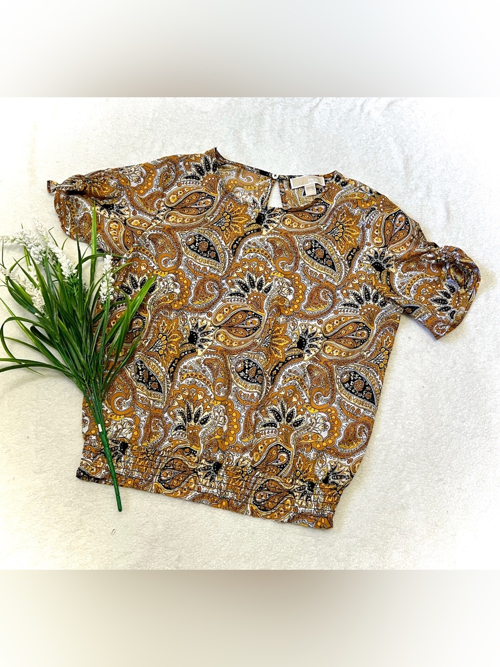 Michael Kors Marigold Paisley Boho Blouse - Medium